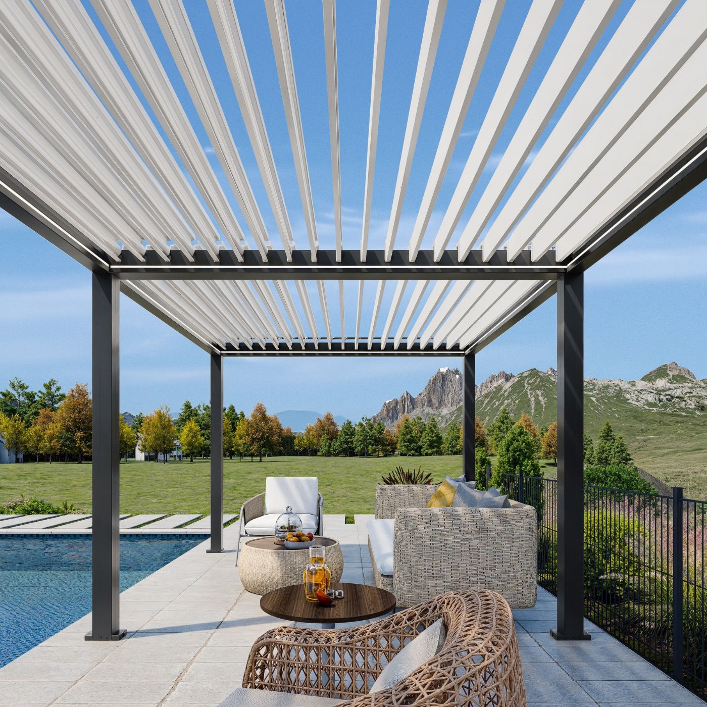 LUMO 6M X 4M FREE STANDING MOTORISED PERGOLA SELF ASSEMBLY