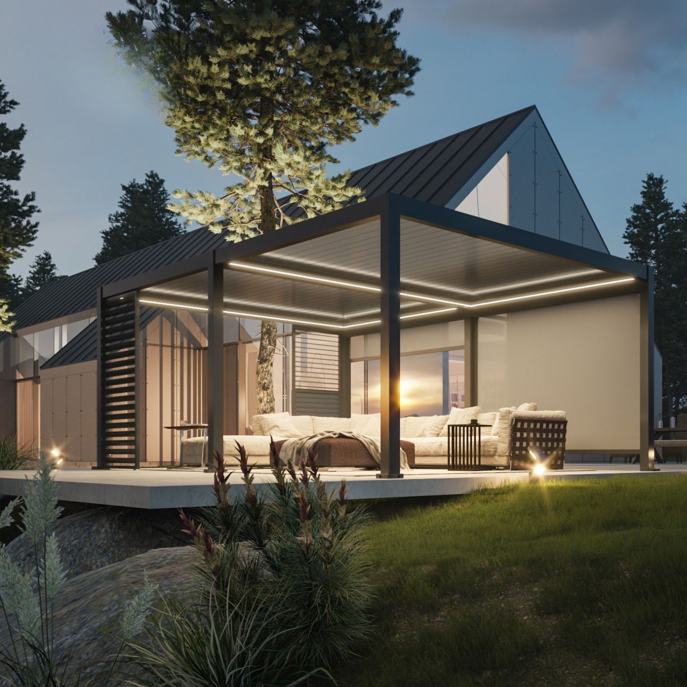 LUMO 6M X 4M FREE STANDING MOTORISED PERGOLA SELF ASSEMBLY