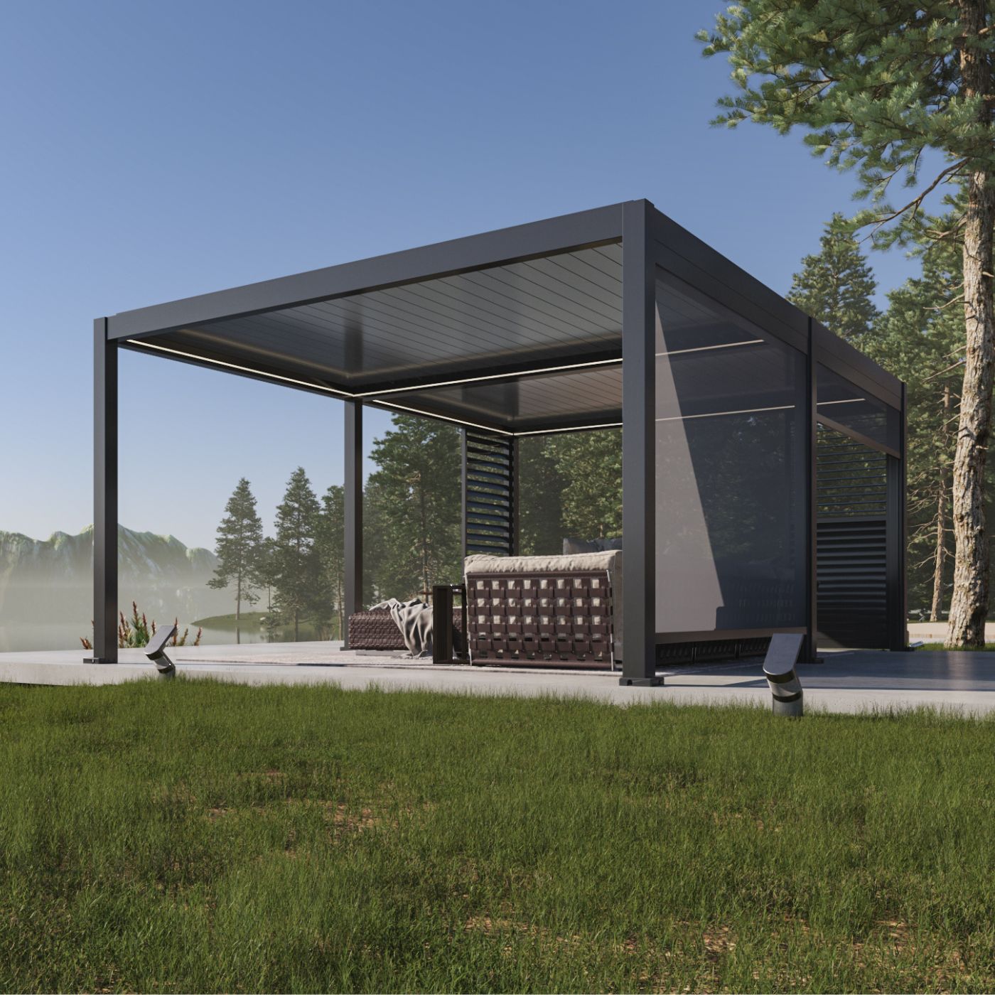 LUMO 6M X 4M FREE STANDING MOTORISED PERGOLA SELF ASSEMBLY